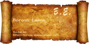 Boross Emese névjegykártya